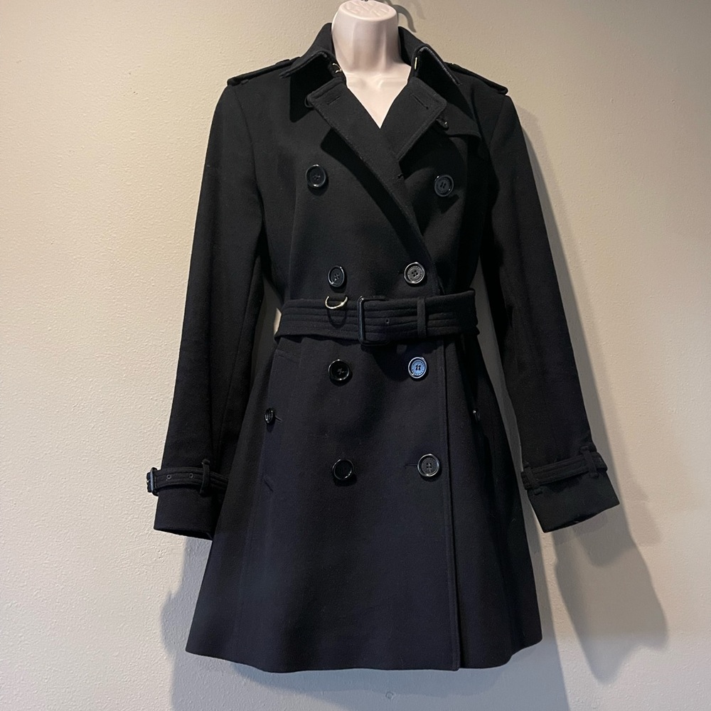 Burberry Black Wool/Cashmere Trench Women's Size US 12